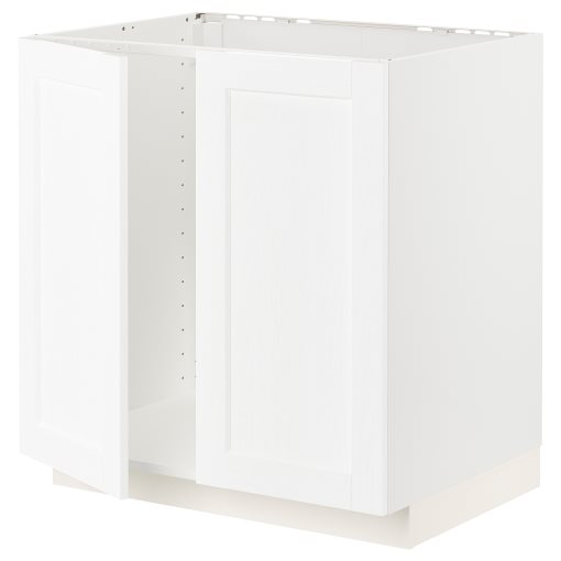 METOD, base cabinet for sink/2 doors, 80x60 cm, 194.733.77
