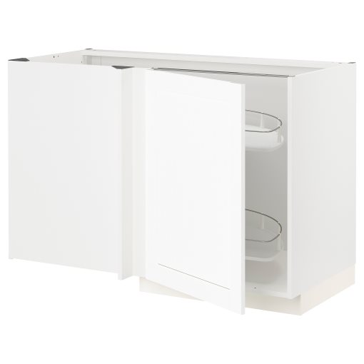 METOD, corner base cabinet with pull-out fitting, 128x68 cm, 194.735.94