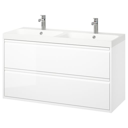 ANGSJON/BACKSJON, wash-stand with drawers/wash-basin/taps, 120x48x69 cm, 195.140.09