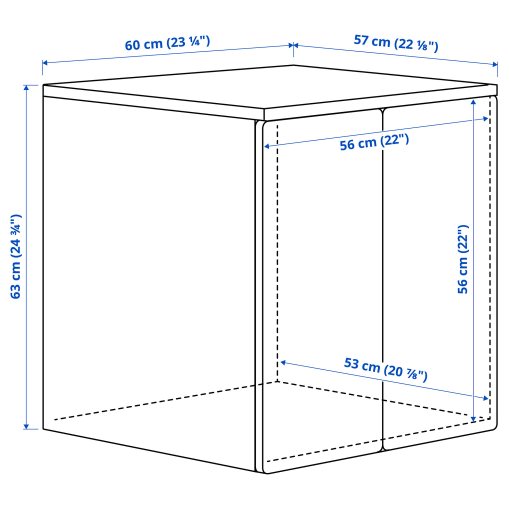 SMASTAD/PLATSA, wall cabinet with 1 shelf, 60x57x63 cm, 195.426.58