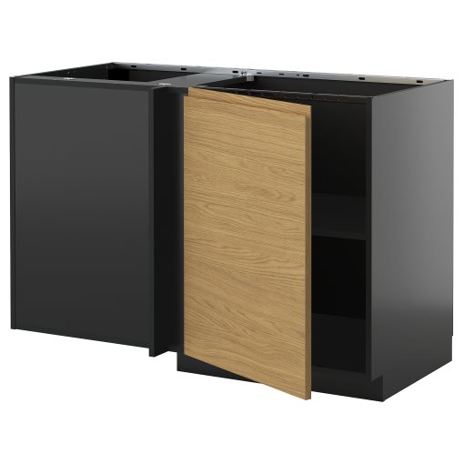 METOD, corner base cabinet with shelf, 128x68 cm, 195.876.75