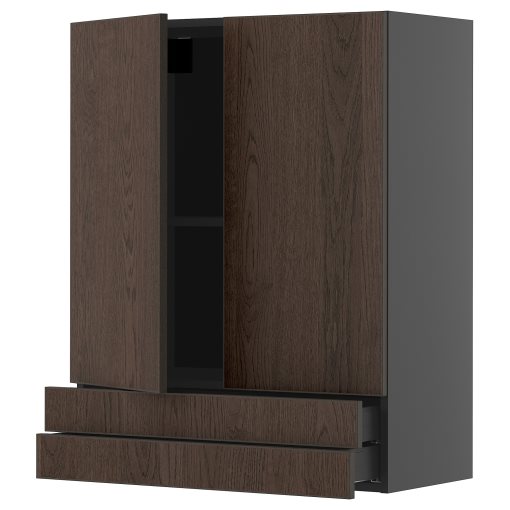 METOD/KNIVSHULT, ντουλάπι τοίχου με 2 πόρτες/2 συρτάρια, 80x100 cm, 195.887.50