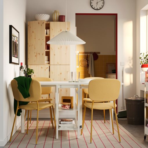 VIHALS, πτυσσόμενο τραπέζι και 4 καρέκλες, 39/95/151x90 cm, 196.067.87