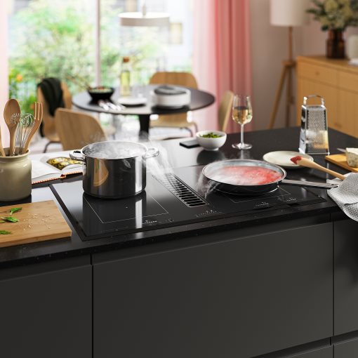 TÄCKNAN, induction hob/interior extractor with recirculation kit/IKEA 500, 83 cm, 196.125.14