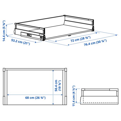MAXIMERA, drawer medium, 80x60 cm, 202.850.40