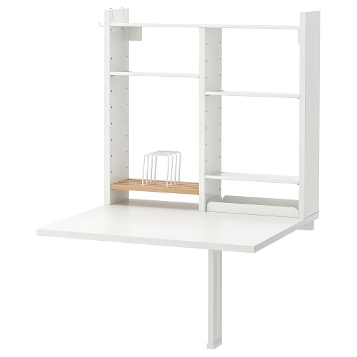 NORBERG, wall-mounted drop-leaf table with storage, 64x60 cm, 204.979.28