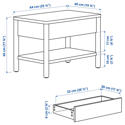 TONSTAD, side table, 64x40 cm, 205.284.73