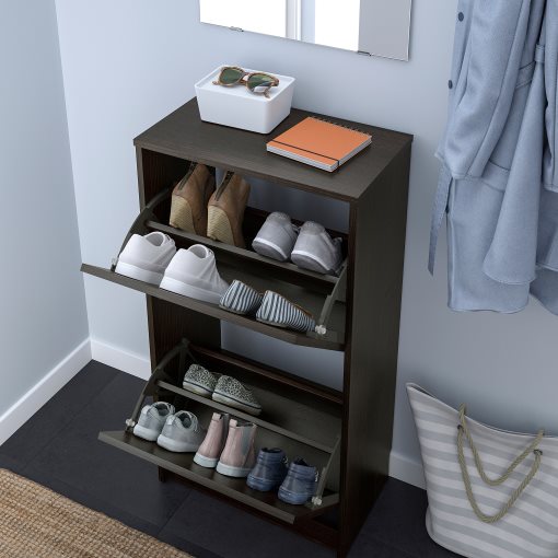 BISSA, shoe cabinet with 2 compartments, 49x28x93 cm, 205.302.06