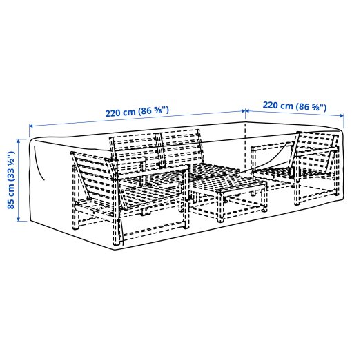 TOSTERÖ, κάλυμμα για έπιπλα εξωτερικού χώρου, 220x220 cm, 205.323.09