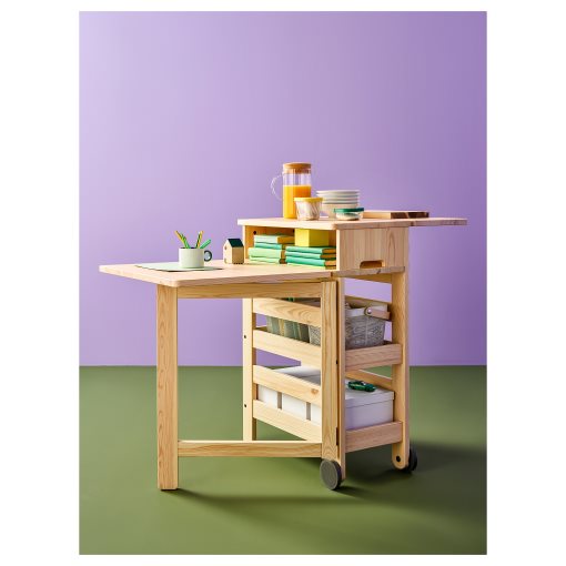 RESARO, mobile drop-leaf table with storage, 205.333.37