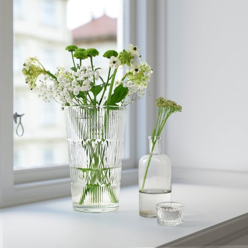 SMÄLLSPIREA, βάζο/γυαλί/με σχέδια, 22 cm, 205.421.72