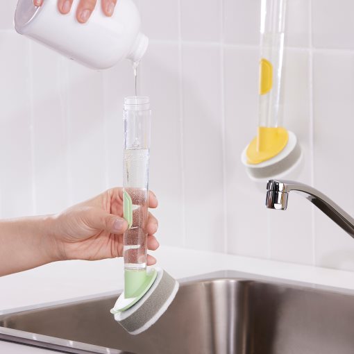 VIDEVECKMAL, 3-piece dish sponge set with dispenser, 205.597.18