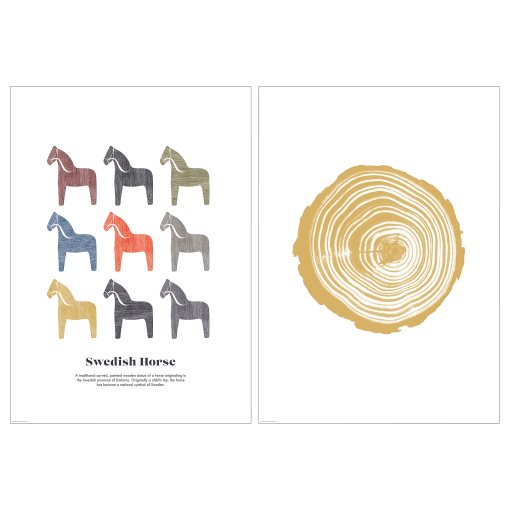 BILD, poster/Swedish horses/2 pack, 50x70 cm, 205.606.46