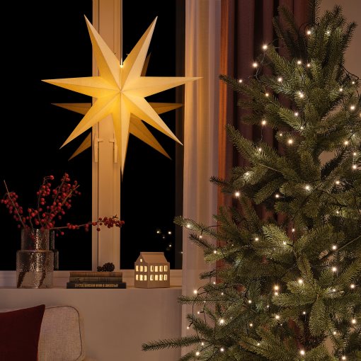 STRÅLA, γιρλάντα με ενσωματωμένο φωτισμό LED/200 λαμπτήρες/εξωτερικού χώρου/σχήμα παγοκρύσταλλου, 205.824.98