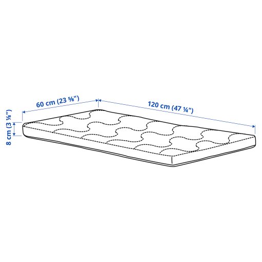 KRUMMELUR, foam mattress for cot, 60x120x8 cm, 205.934.06