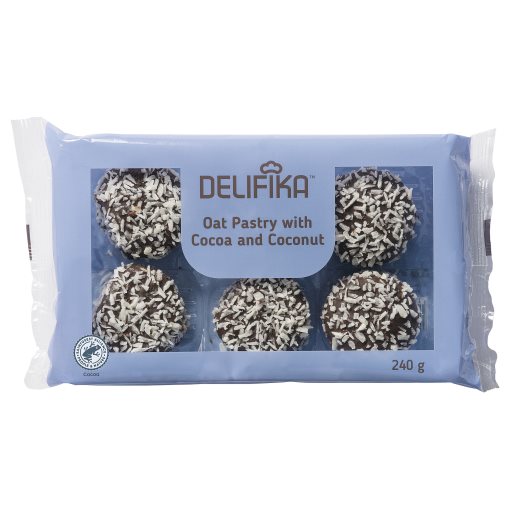 DELIFIKA, oat pastry with cocoa and coconut, RAC certified, 240 g, 206.213.72