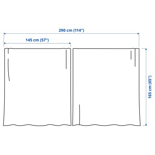 MATILDA, sheer curtains with heading tape 1 pair, 145x165 cm, 206.293.06