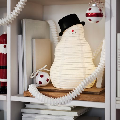 STRÅLA, table decoration with built-in LED light source/battery-operated/snowman, 206.335.63