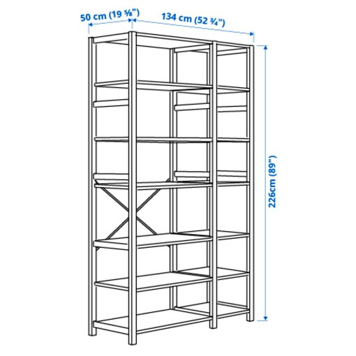 IVAR, 2 sections/shelves, 134x50x226 cm, 294.070.56