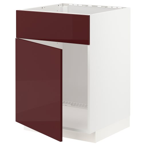 METOD, base cabinet for sink with door/front, 60x60 cm, 294.608.69
