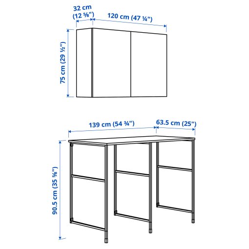 ENHET, storage combination for laundry, 139x63.5x85.5 cm, 294.774.74