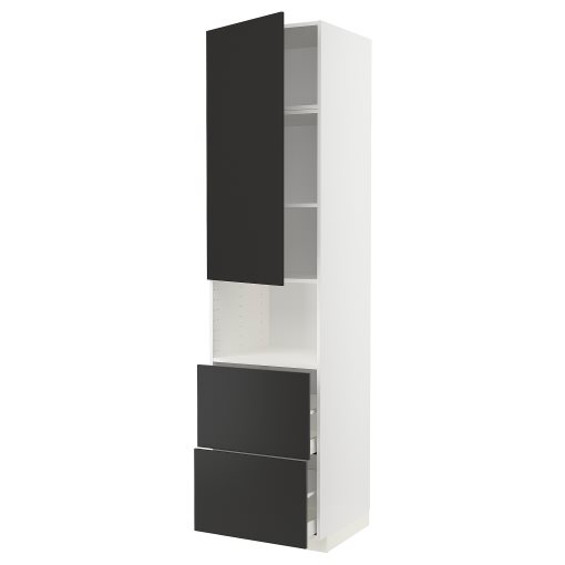 METOD, high cabinet for microwave with door/2 drawers, 60x60x240 cm, 294.984.62
