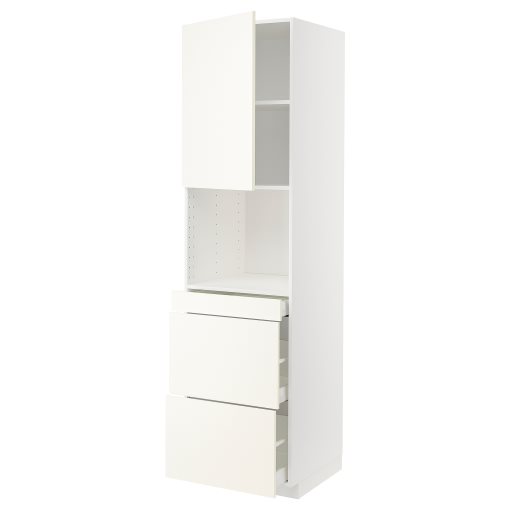 METOD, high cabinet for microwave combi with door/3 drawers, 60x60x220 cm, 295.070.65