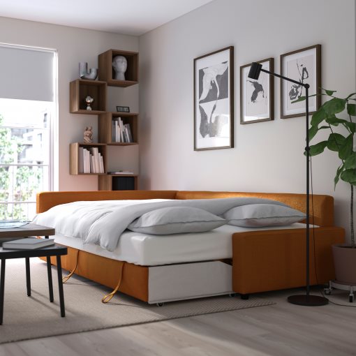 FRIHETEN/KLAGSHAMN, corner sofa-bed with storage, 295.202.41