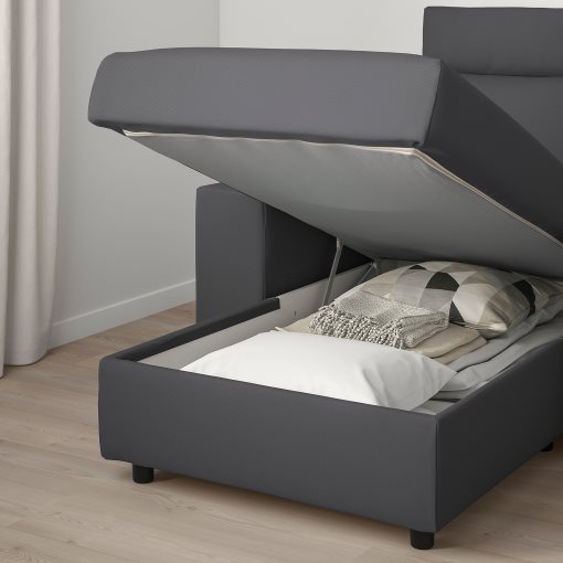 VIMLE, 3-seat sofa-bed with wide armrests and chaise longue, 295.370.86