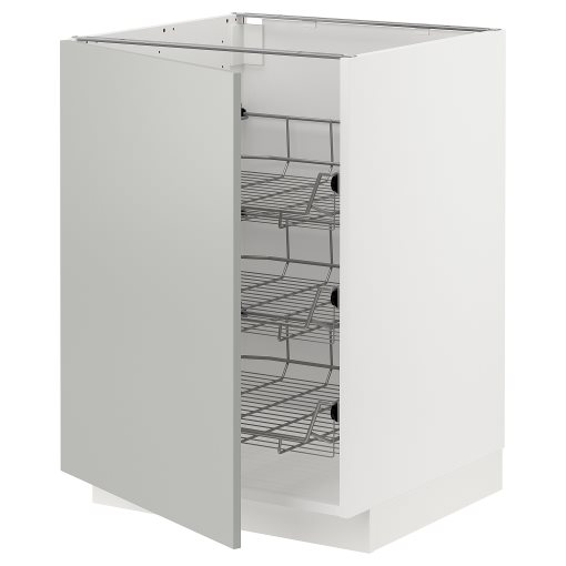 METOD, base cabinet with wire baskets, 60x60 cm, 295.384.01