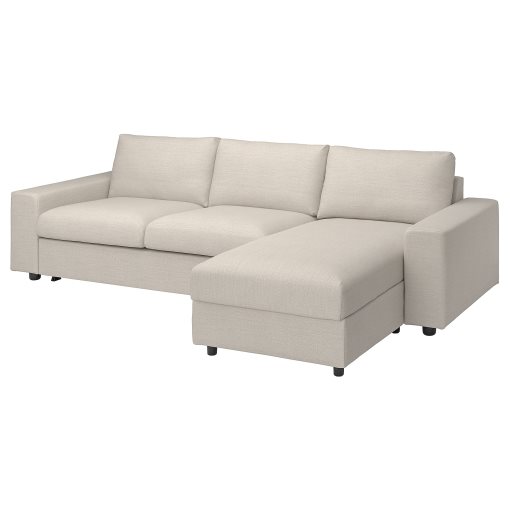 VIMLE, 3-seat sofa-bed with wide armrests and chaise longue, 295.452.13