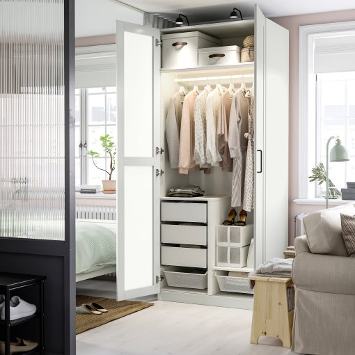 PAX/KAMMAR/GULL, συνδυασμός ντουλάπας, 100x60x236 cm, 295.725.22