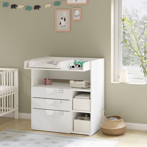 SMÅSTAD, changing table with 3 drawers, 90x79x100 cm, 295.828.56