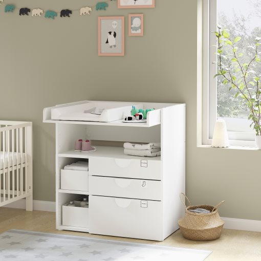 SMÅSTAD, changing table with 3 drawers, 90x79x100 cm, 295.828.56