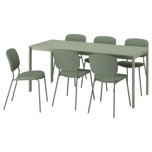 VIHALS, table and 6 chairs, 120/180x74 cm, 295.899.66