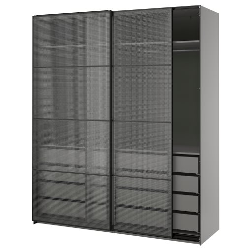 PAX/LUNDBRÄSMA, ντουλάπα με συρόμενες πόρτες, 200x66x236 cm, 296.179.07
