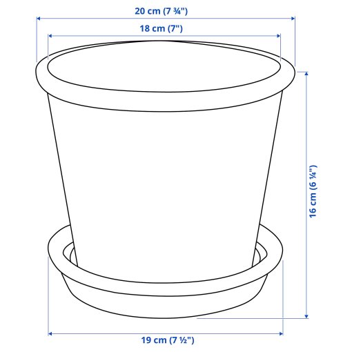 MUSKOTBLOMMA, plant pot with saucer in/outdoor, 15 cm, 304.548.91