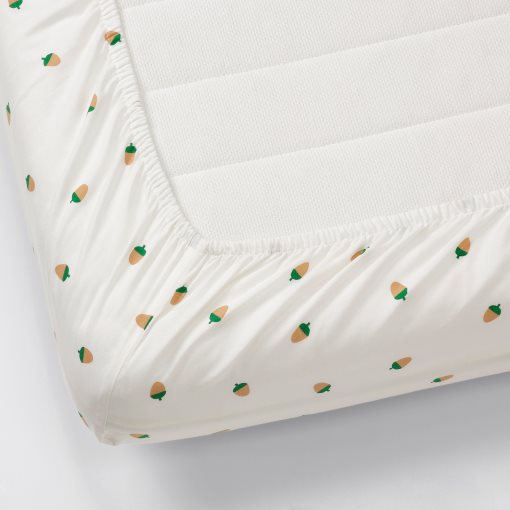 BRUMMIG, fitted sheet/acorn pattern, 90x200 cm, 305.211.74