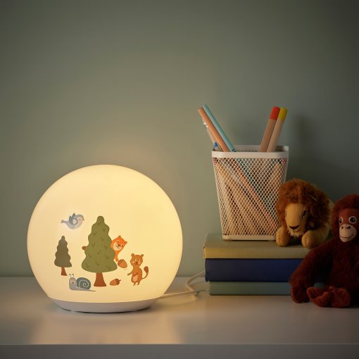 BRUMMIG, table lamp with built-in LED light source/forest patterned, 305.261.19