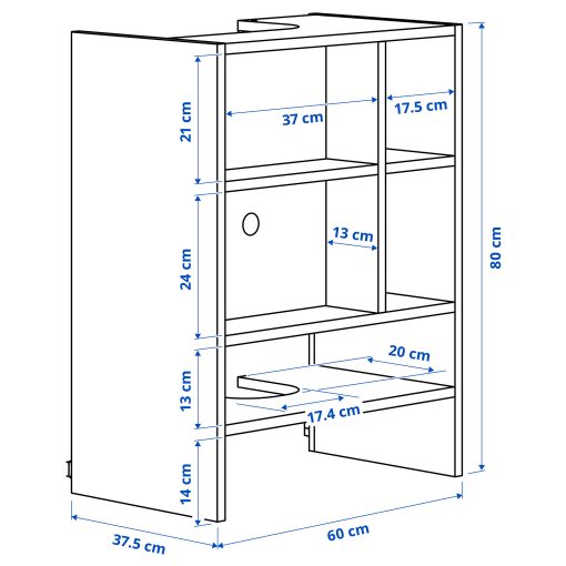 METOD, wall cabinet frame for built in extractor hood, 60x37x80 cm, 305.476.40