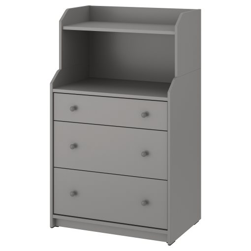 HAUGA, chest of 3 drawers with shelf, 70x46x116 cm, 305.815.25