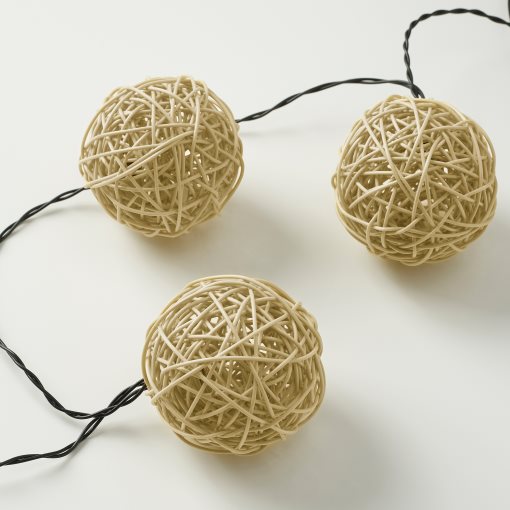 SOLVINDEN, γιρλάντα με ενσωματωμένο φωτισμό LED/12 λαμπτήρες/λειτουργία με μπαταρία, 305.931.56