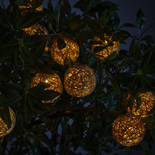 SOLVINDEN, γιρλάντα με ενσωματωμένο φωτισμό LED/12 λαμπτήρες/λειτουργία με μπαταρία, 305.931.56