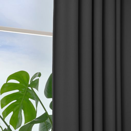 KORGMOTT, block-out curtains with heading tape/1 pair, 145x300 cm, 305.971.59