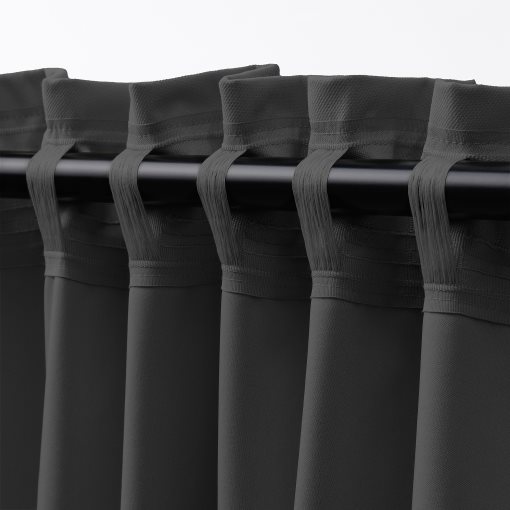 KORGMOTT, block-out curtains with heading tape/1 pair, 145x300 cm, 305.971.59