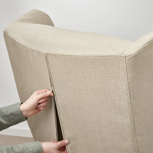 STRANDMON, slipcover for wing chair, 305.979.08