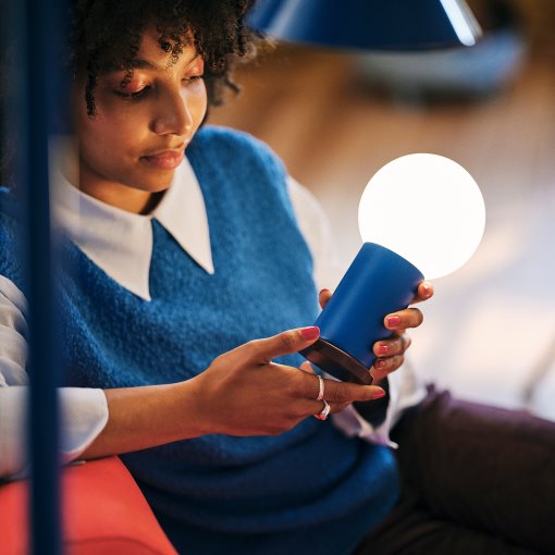 IKEA PS 2026, portable lamp with built-in LED light source, battery-operated/dimmable, 22 cm, 306.135.69
