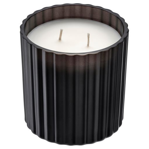 TOFSTÄRNA, scented candle in glass 2 wicks/Sandalwood & patchouli, 50 hr, 306.276.65