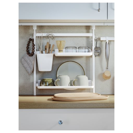 SUNNERSTA, kitchen organiser set/no drill/shelf/dish drainer/container, 393.384.25