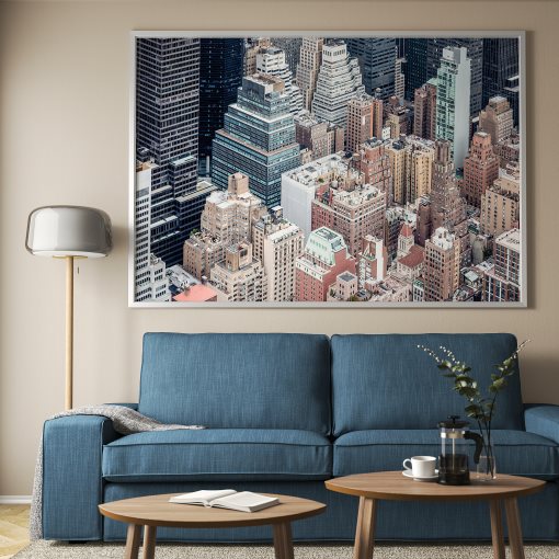 BJÖRKSTA, picture with frame/New York from above, 200x140 cm, 393.847.28